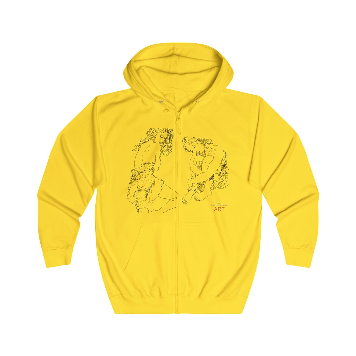 Unisex Full Zip Hoodie - Motive: Front Giselle, Maja & Rückseite Lina