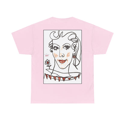 Unisex Heavy Cotton Tee - Motiv:  Front Lina H 11 cm & Rückseite Lina, H 49 cm, Neck Label