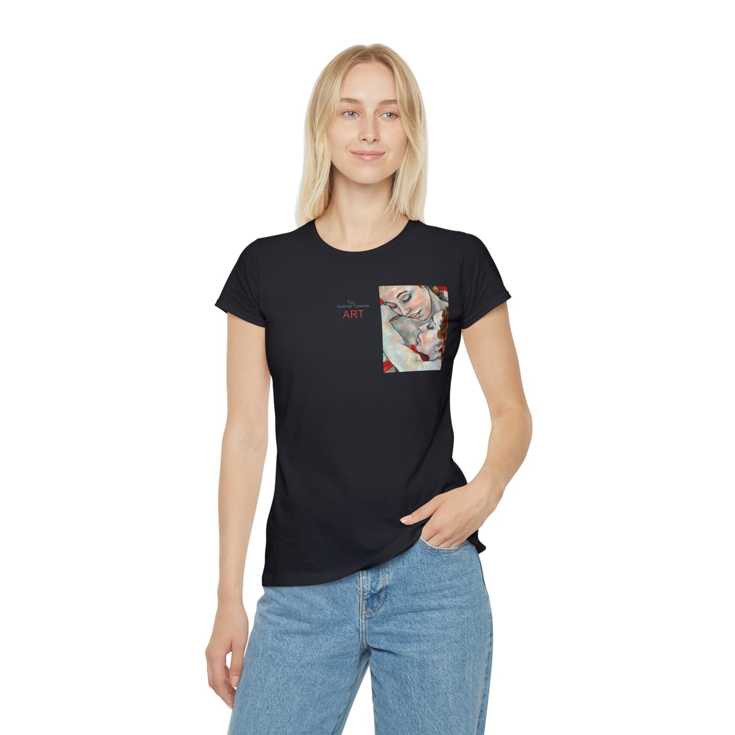 Women's Iconic T-Shirt - Motiv: Nähe (klein) & Nähe (groß)