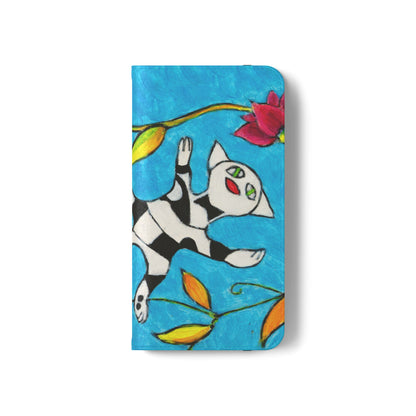 Flip Cases - Motiv: Gescheckte Katze schwebt