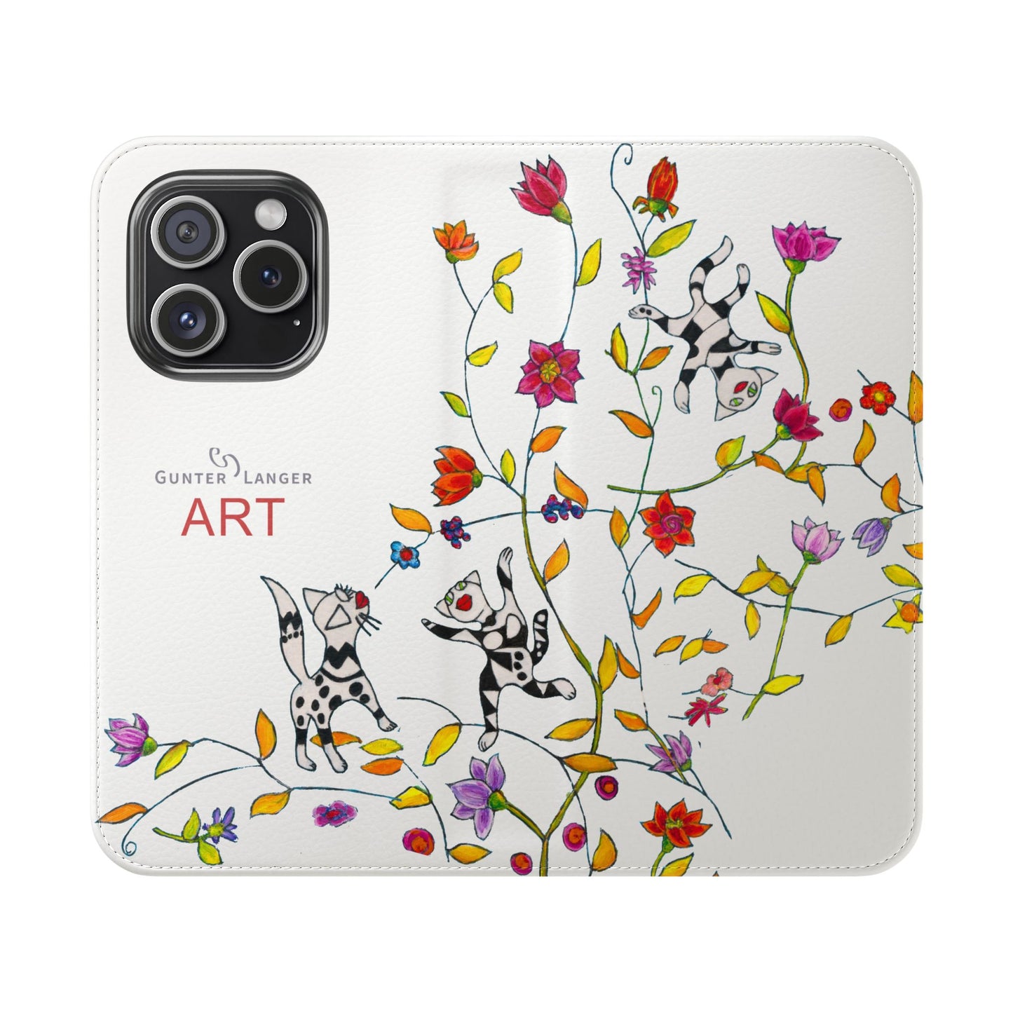 Flip Cases - Motiv: Drei Karierte Katzen auf weiß