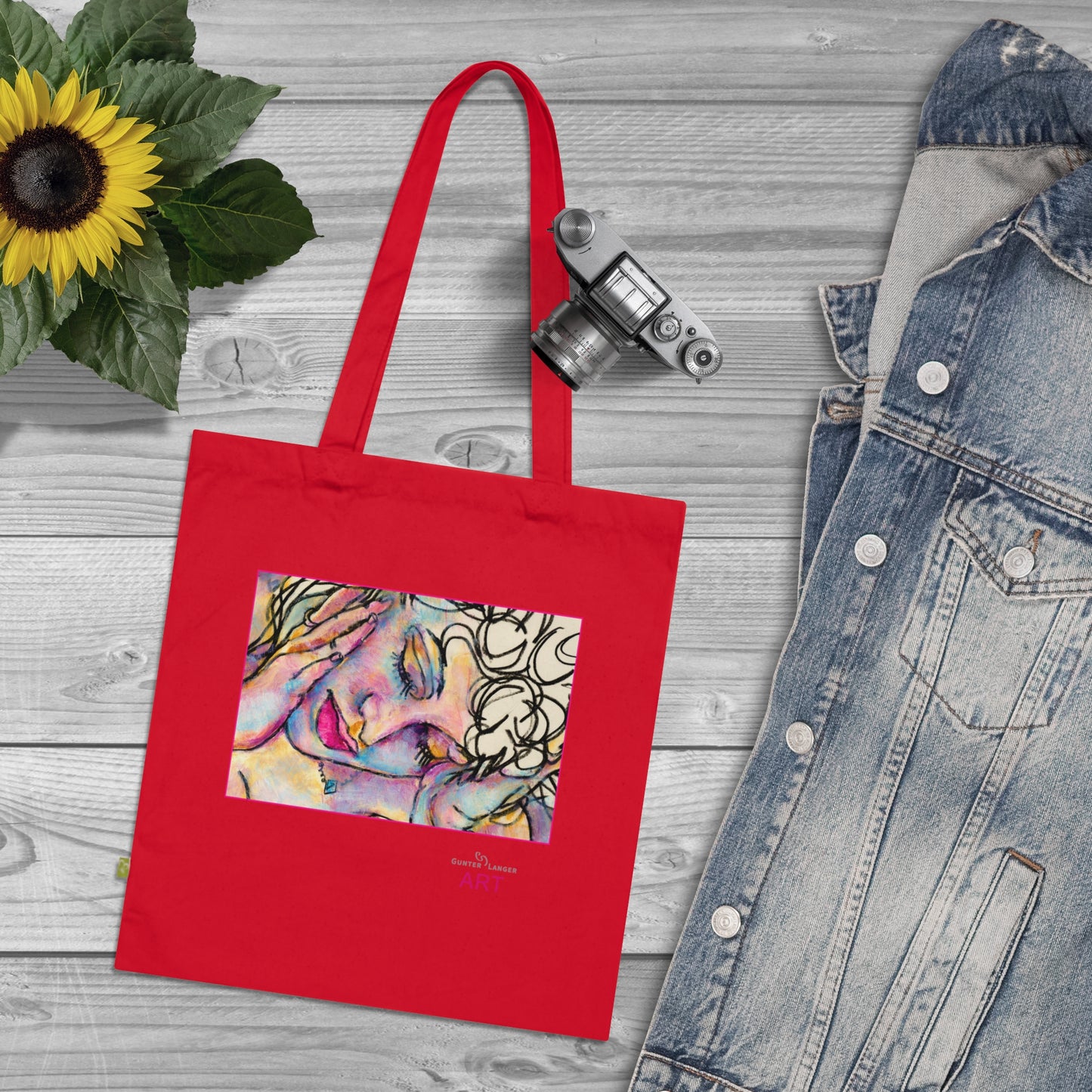 Organic Cotton Tote Bag - Motiv: Mara2,  einseitig bedruckt, H 17,3 cm