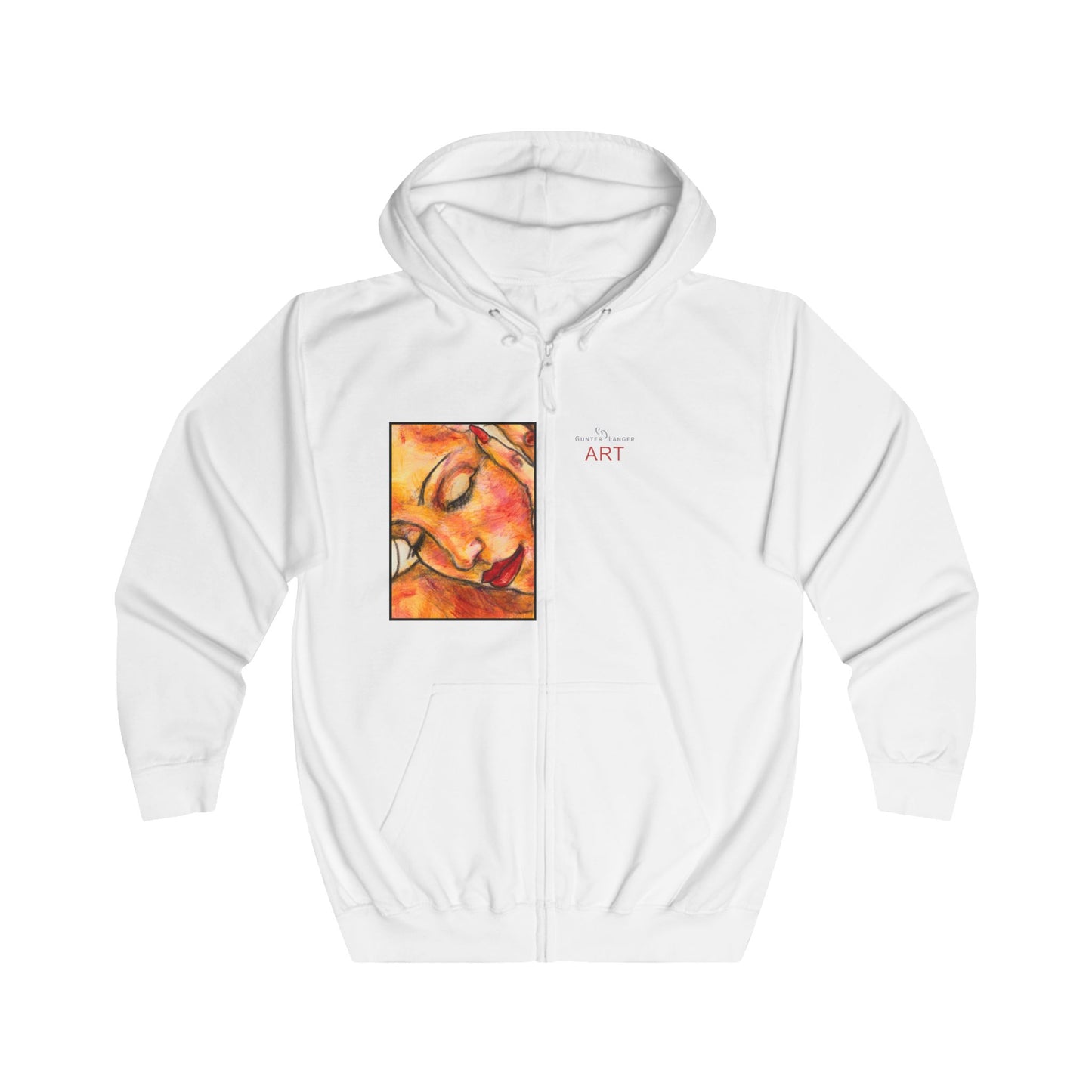 Unisex Full Zip Hoodie - Motiv: Front Eleni (Ausschnitt) & Rückseite Eleni