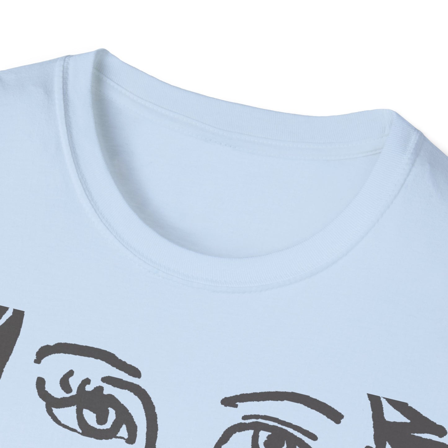 Unisex Softstyle T-Shirt - Motiv: Front Lars, H22,7 cm (Ausschnitt) & Rückseite Lars, H 49 cm (grau)