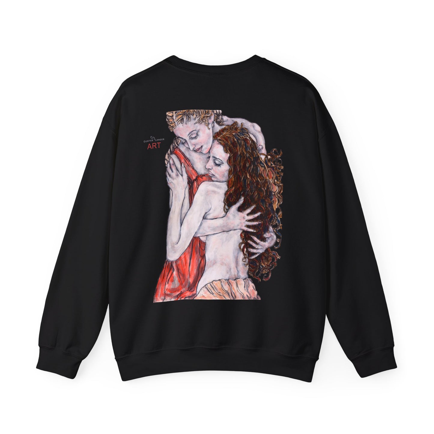 Unisex Heavy Blend™ Crewneck Sweatshirt - Motiv: Front Bei dir (Ausschnitt) & Rückseite Bei dir H 43 cm