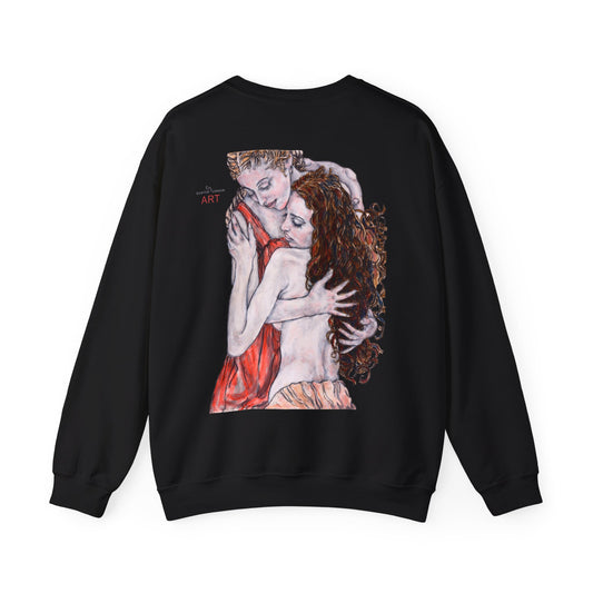 Unisex Heavy Blend™ Crewneck Sweatshirt - Motiv: Front Bei dir (Ausschnitt) & Rückseite Bei dir H 43 cm