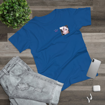 Single Jersey Women's T-shirt- dunkel - Motiv: Annette, Ausschnitt, H 7,5 cm
