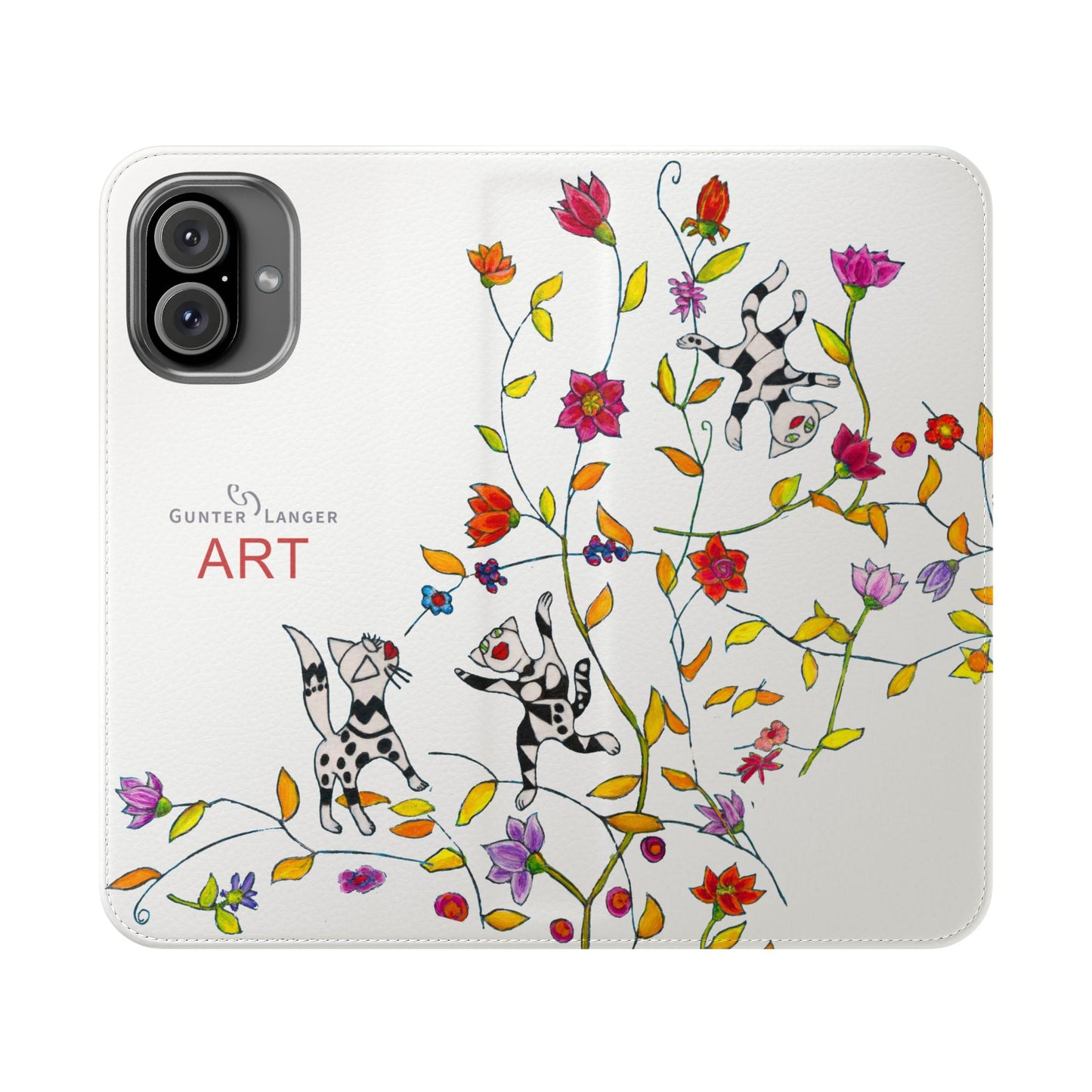 Flip Cases - Motiv: Drei Karierte Katzen auf weiß