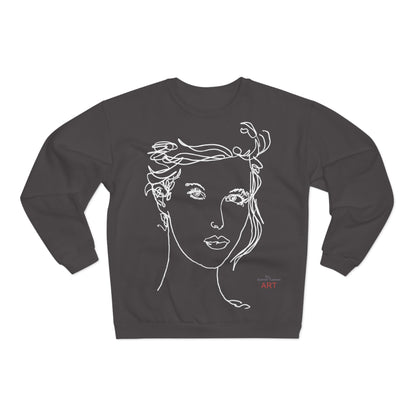 Unisex Crew Neck Sweatshirt (EU) - Motiv: Front Helena & Rückseite Helena, H 49,45 cm, (weiß)