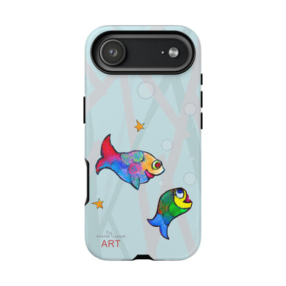 Tough Cases - iPhone - Motiv: "Fische", Mikado blau