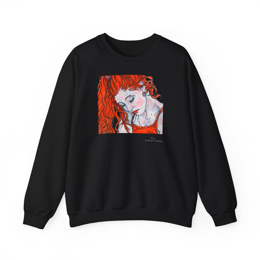 Unisex Heavy Blend™ Crewneck Sweatshirt - Motiv: Front Julia (Ausschnitt, 21,5 cm) & Rückseite Julia, H 43 cm