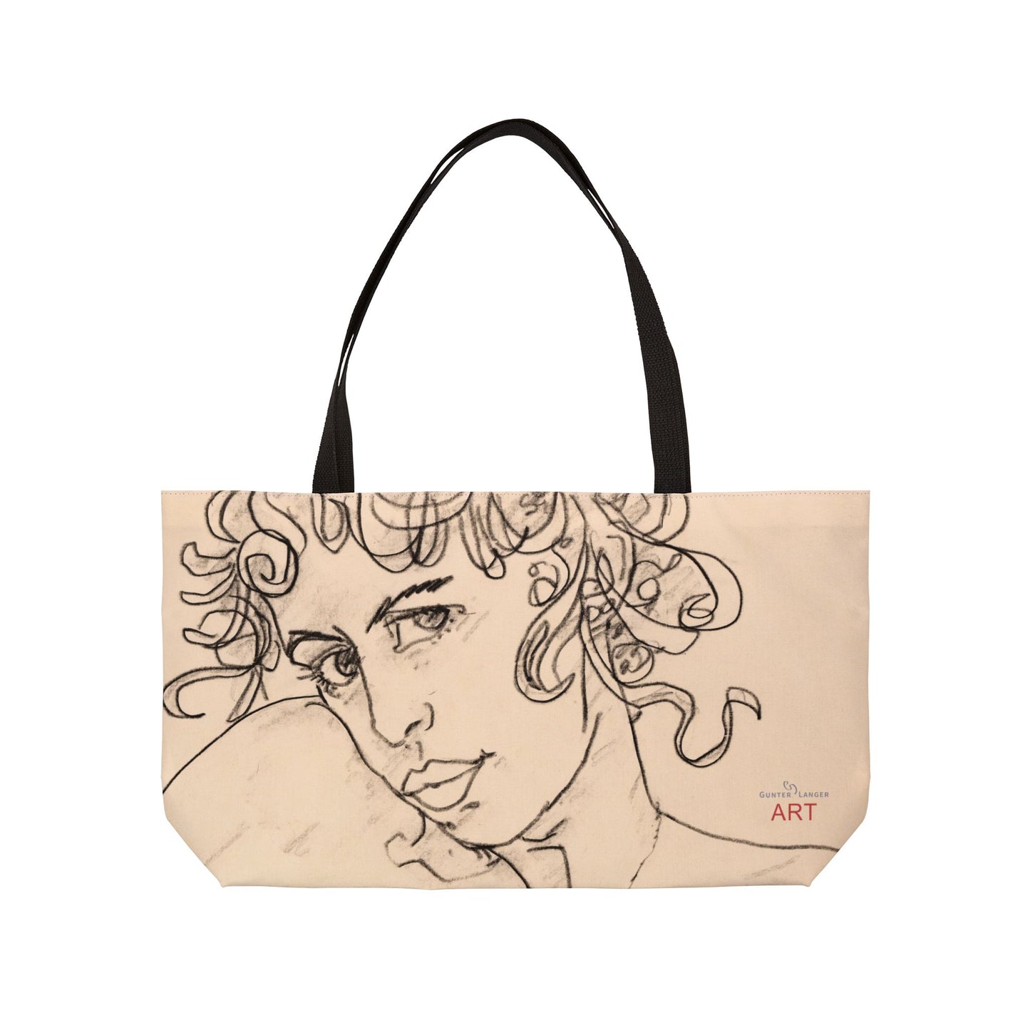 Weekender Tote Bag - Front Karla & Rückseite Lisa, Natur