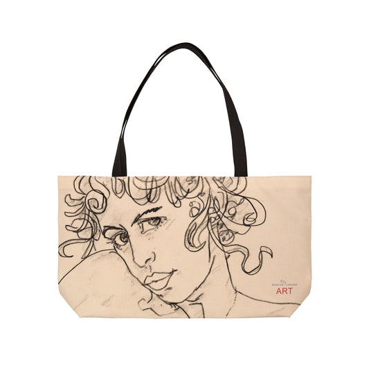 Weekender Tote Bag - Front Karla & Rückseite Lisa, Natur