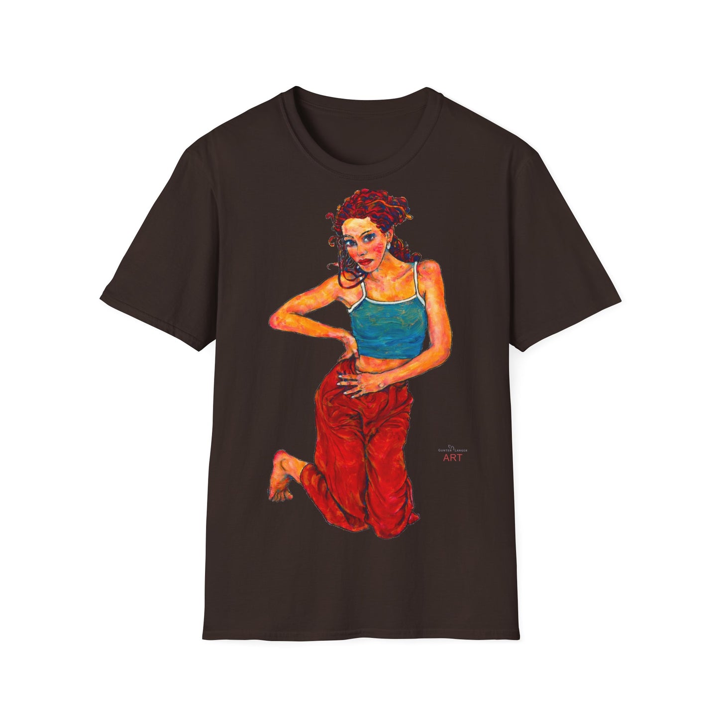 Unisex Softstyle T-Shirt - Motiv: Front Lea, H 49 cm