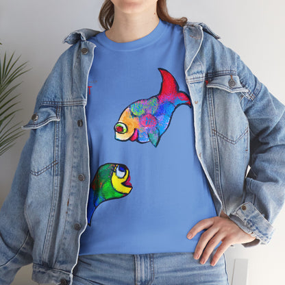 Unisex Heavy Cotton Tee - Motiv: Front Zwei Fische zueinander