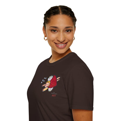 Unisex Softstyle T-Shirt - Motiv: Front Engel 3,  H 11,5 cm