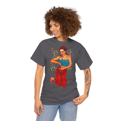 Unisex Heavy Cotton Tee - Motiv: Motiv Lea, Ranken, 49cm, Neck Label