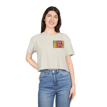 Women's Crop Tee - Motiv: Front "Maria" H 8,6 cm & Rückseite "Maria" (Ausschnitt) H 24,8 cm