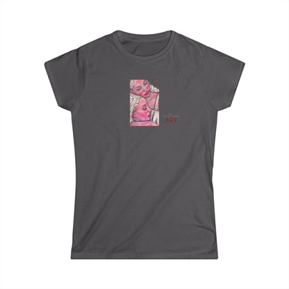 Women's Softstyle Tee - Motiv: Front, Zuflucht, H 14 cm (klein) & Rückseite Zuflucht, H 34,5 cm (groß)