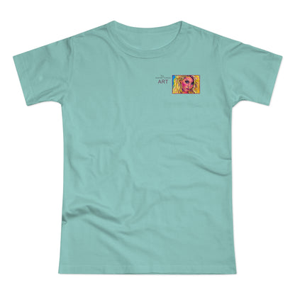 Single Jersey Women's T-shirt - hell - Motiv: Maria, Ausschnitt, H 5 cm