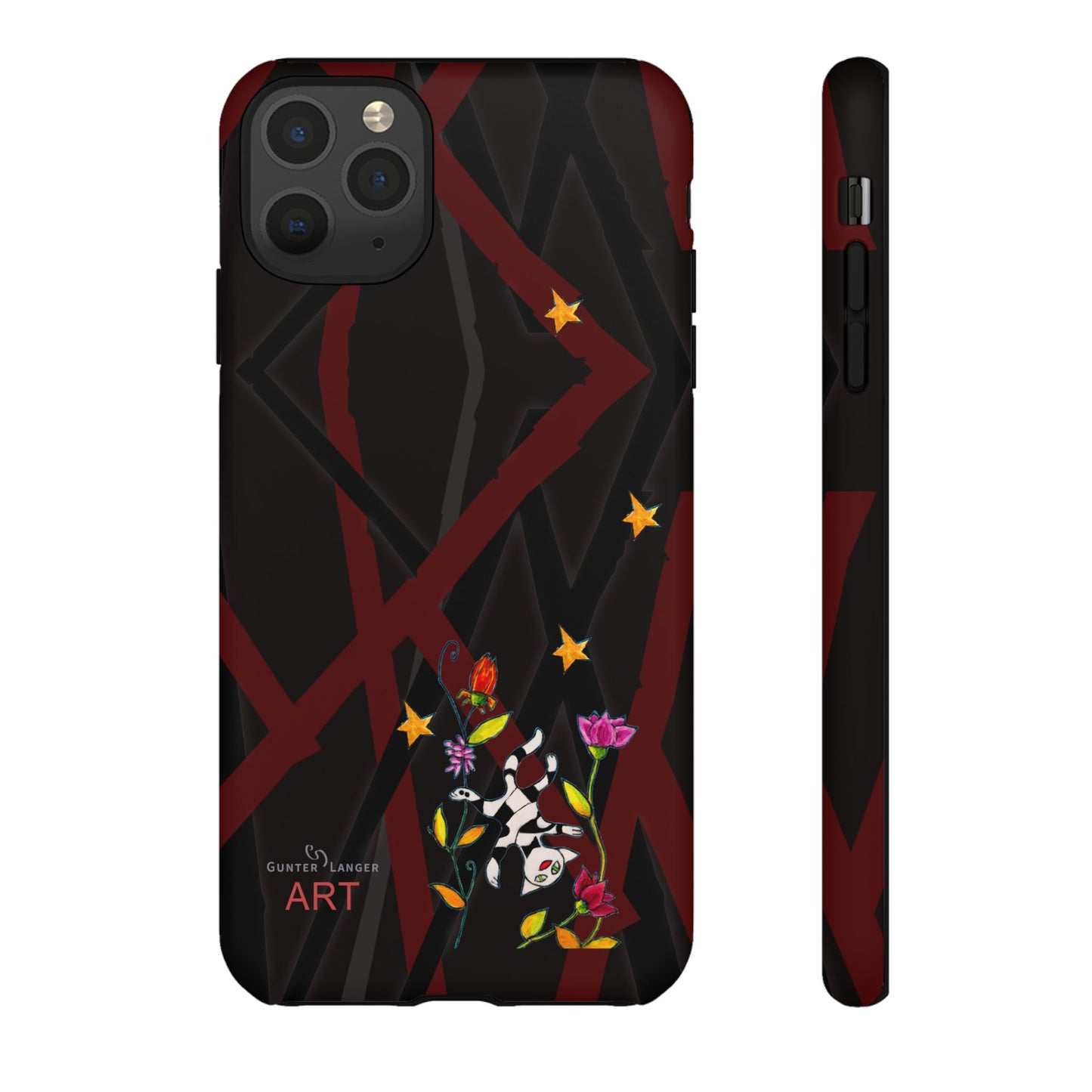Tough Cases - Motiv: Katze schwebt und Ranken, H 5,26 cm, Mikado3