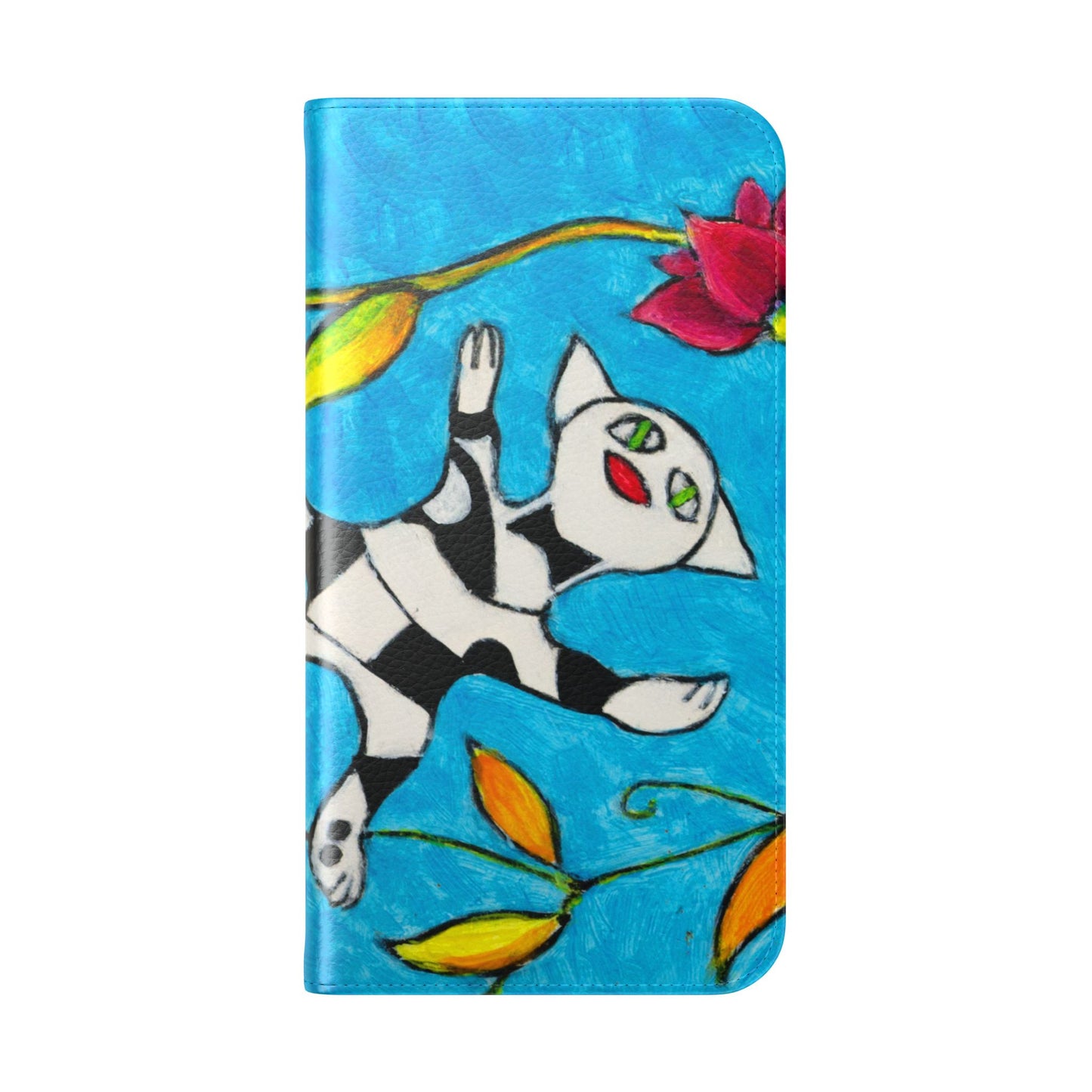 Flip Cases - Motiv: Gescheckte Katze schwebt