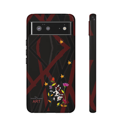 Tough Cases - Google Pixel - Samsung Galaxy - Motiv: Katze schwebt und Ranken, H 5,26 cm, Mikado3