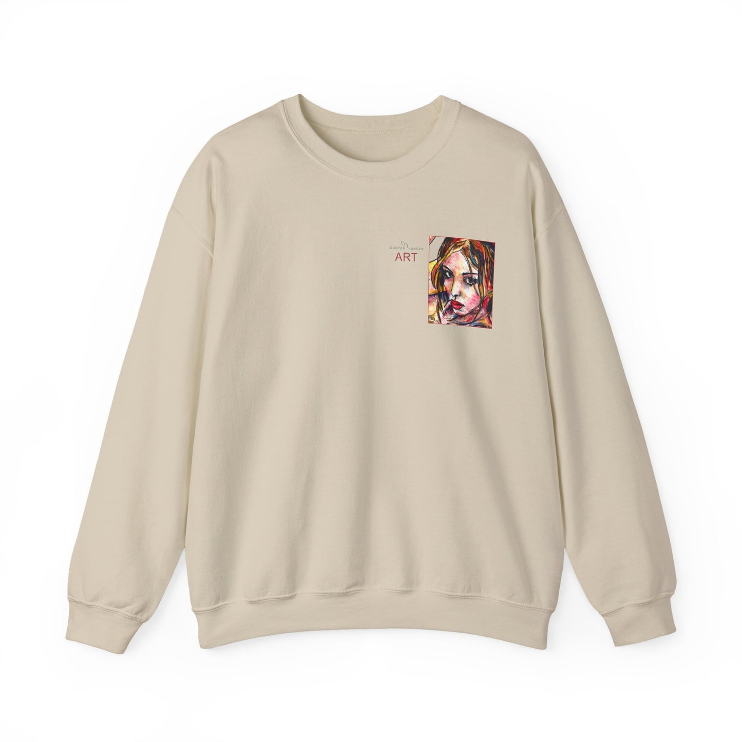 Unisex Heavy Blend™ Crewneck Sweatshirt - Motiv: Front Camilla (H 11,4 cm) & Rückseite Camilla / Leni, H 41 cm