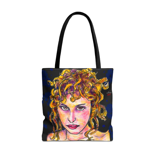 Tote Bag (AOP) - Motiv: Antonietta, blaue Punkte