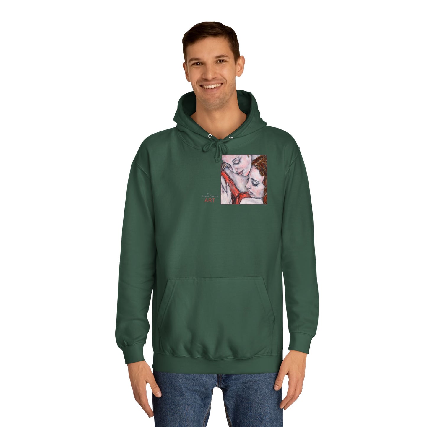 Unisex College Hoodie - Motiv: Front Bei dir & Rückseite Bei dir
