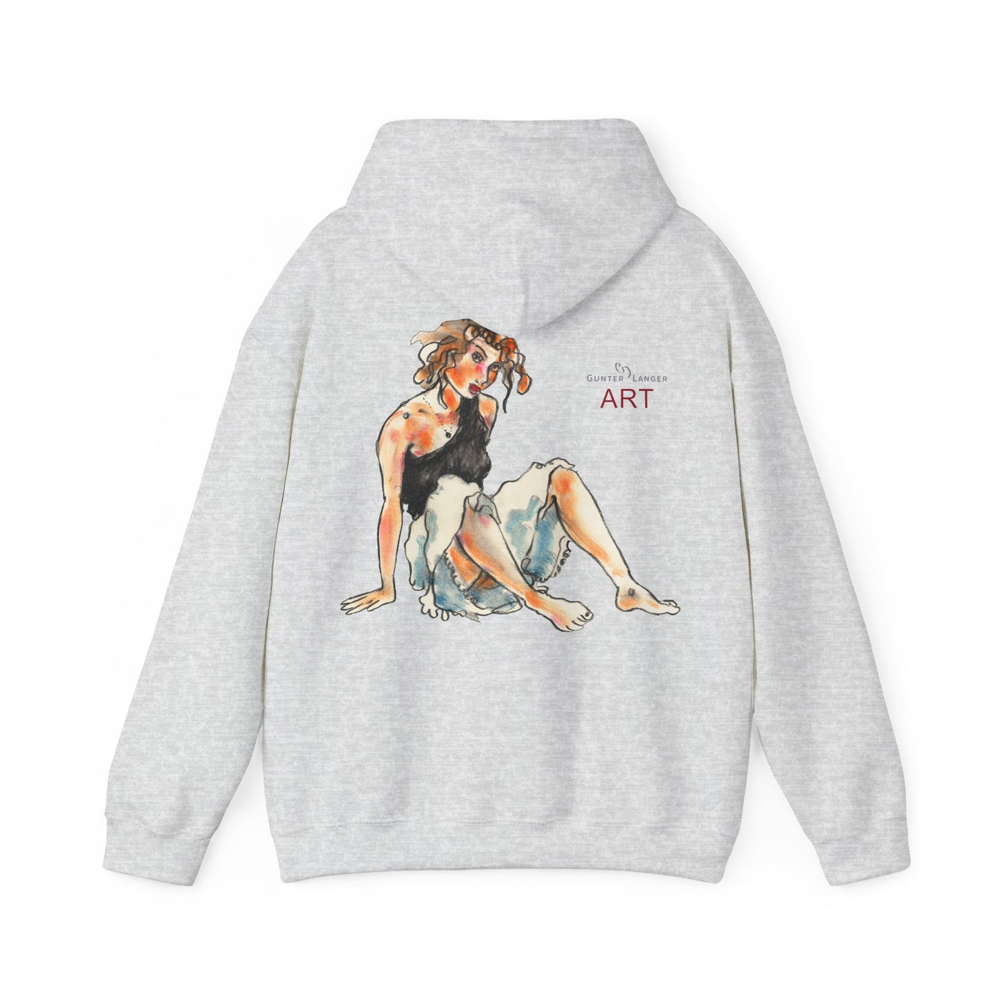 Unisex Heavy Blend™ Hooded Sweatshirt - Motiv Frontseite "Rosa", H 28 cm & Rückseite "Rosa", H 34 cm