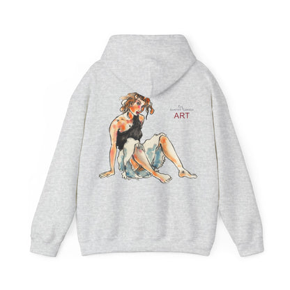Unisex Heavy Blend™ Hooded Sweatshirt - Motiv Frontseite "Rosa", H 28 cm & Rückseite "Rosa", H 34 cm