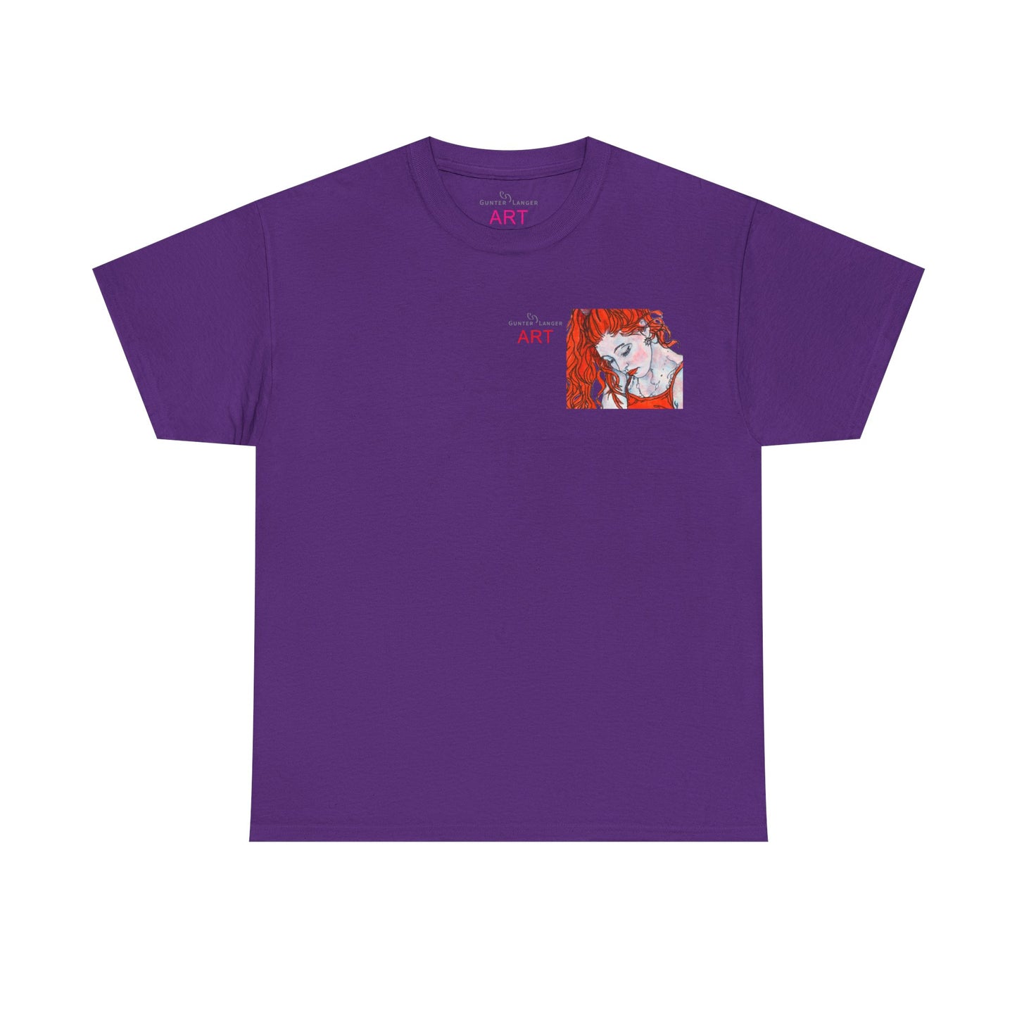 Unisex Heavy Cotton Tee - Motiv:  Front Julia, Ausschnitt & Rückseite Julia, H 49 cm N-Label