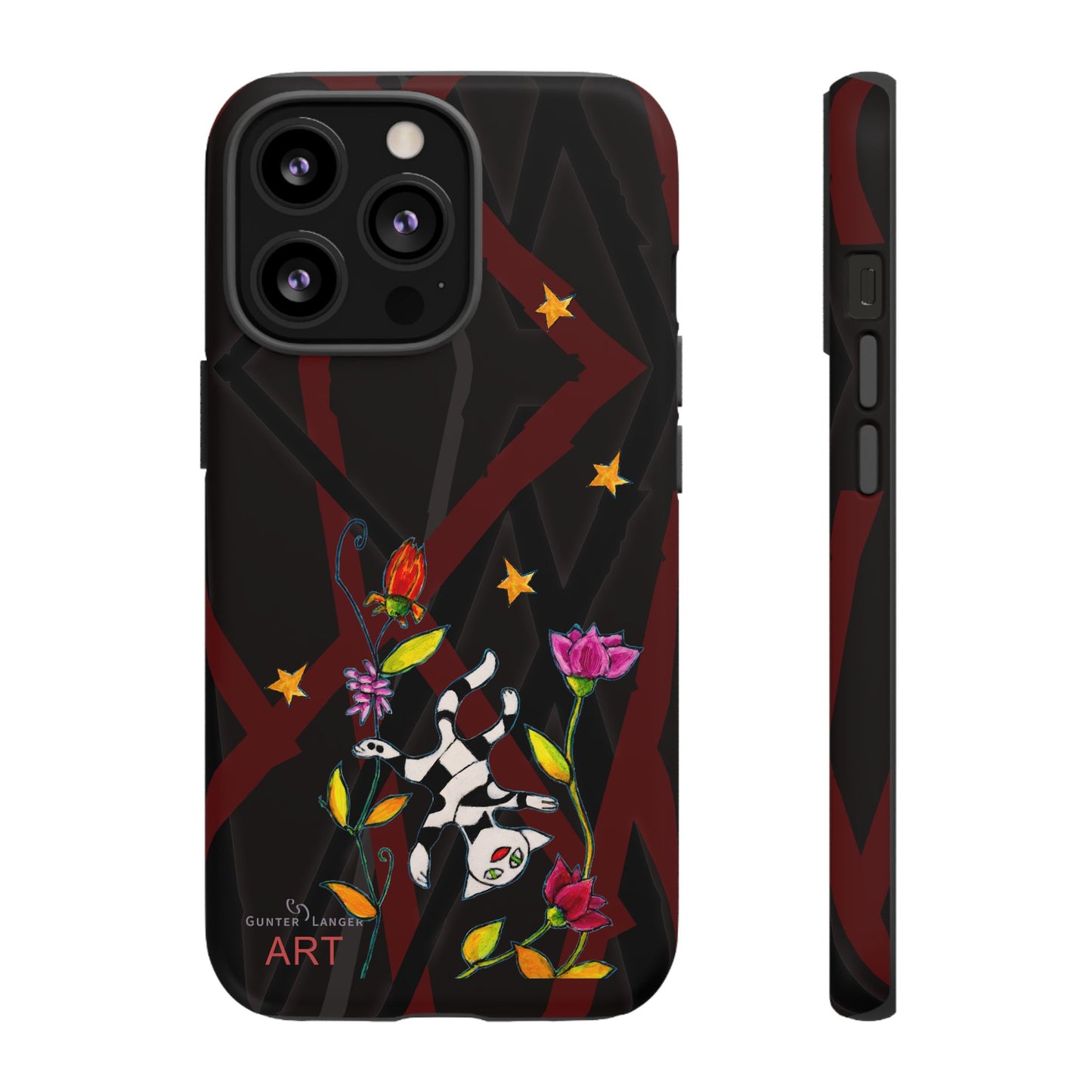 Tough Cases - iPhone - Motiv: Katze schwebt und Ranken, H 7,73 cm, Mikado3