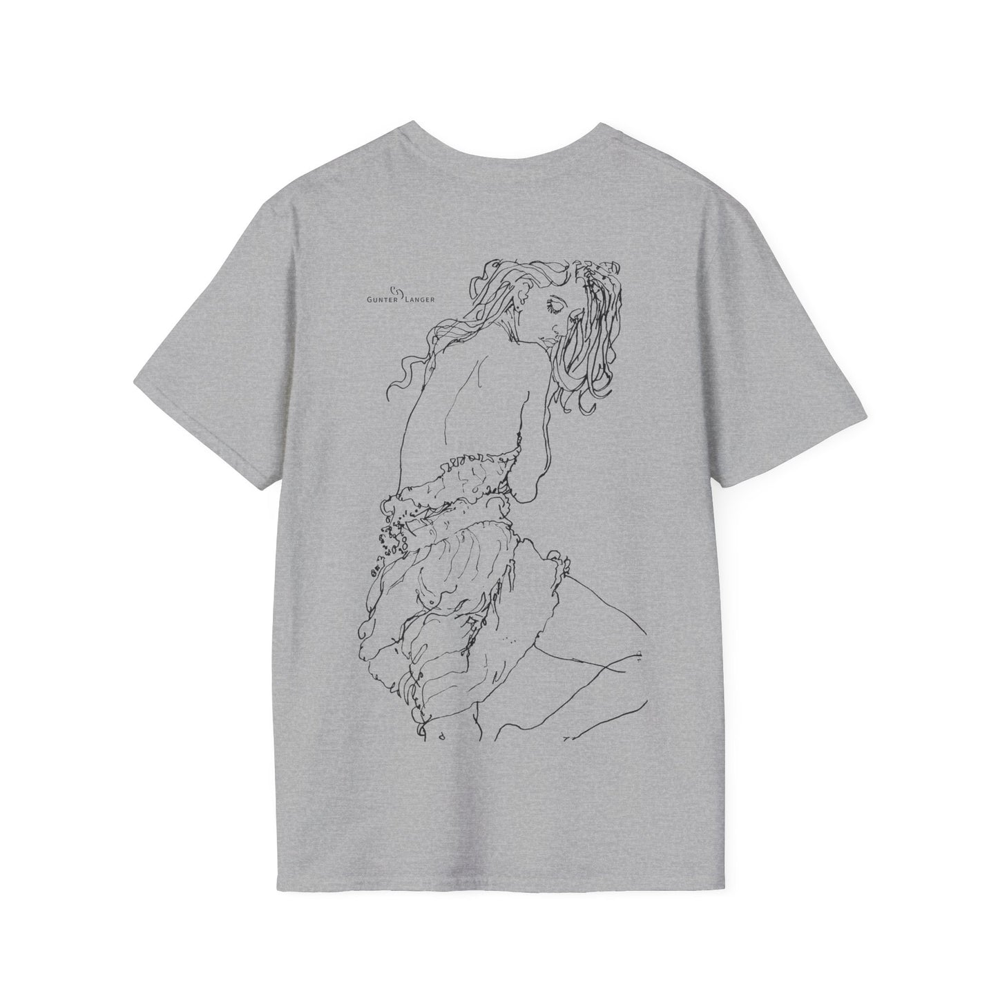 Unisex Softstyle T-Shirt - Motiv: Front, Logo & Rückseite, Giselle, H 49 cm, Neck Label