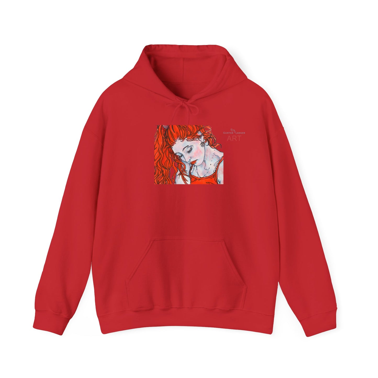 Unisex Heavy Blend™ Hooded Sweatshirt - Motiv: Front Julia (klein 16,5 cm) & Rückseite Julia, H 43 cm
