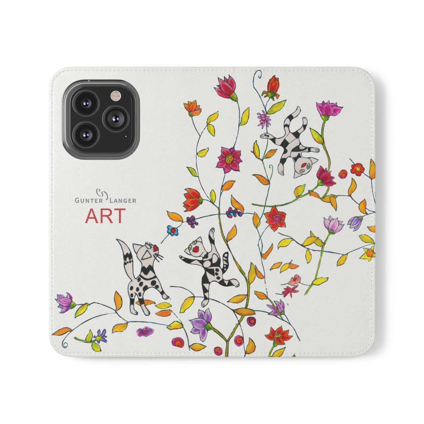 Flip Cases - Motiv: Drei Karierte Katzen auf weiß