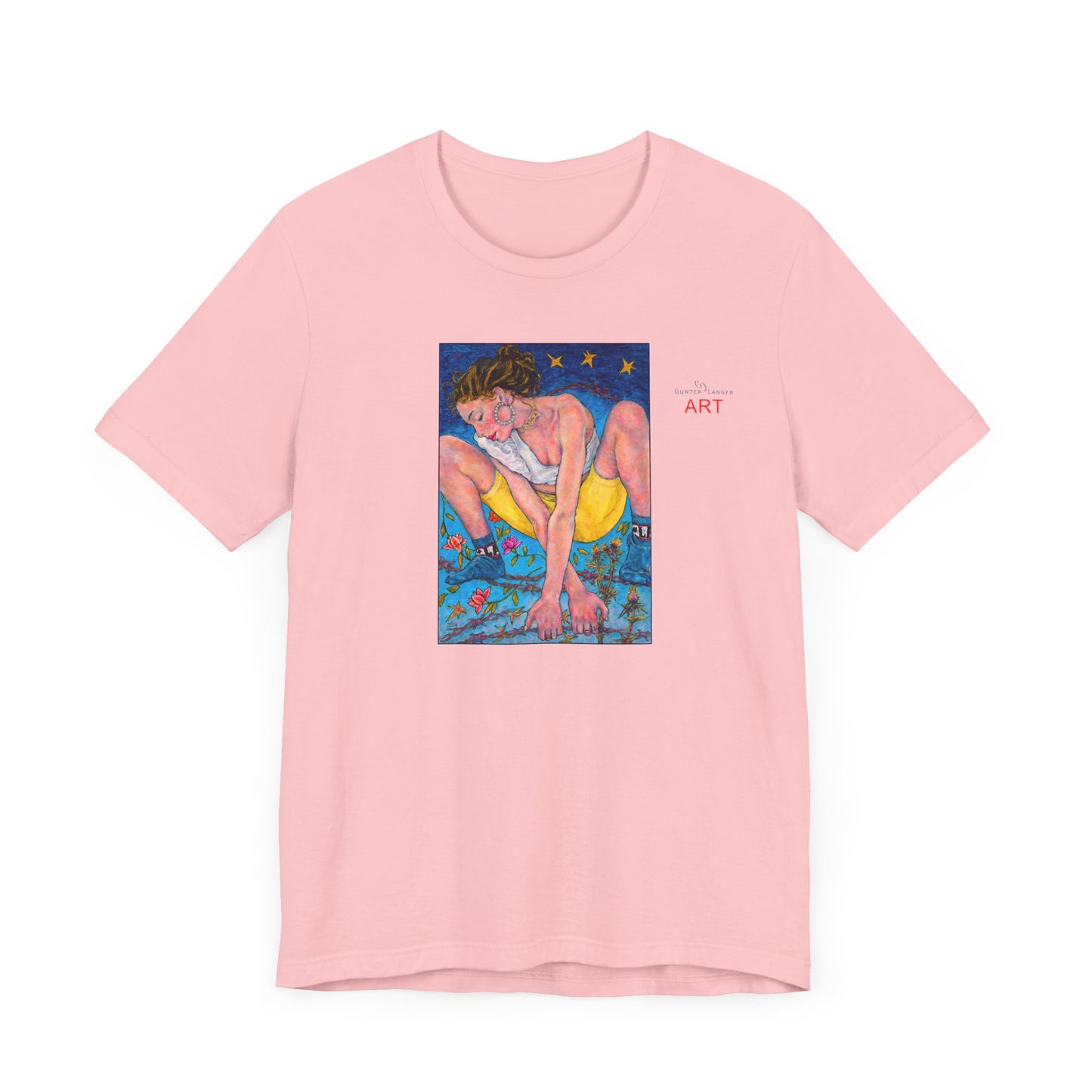Unisex Jersey Short Sleeve Tee - Motiv: Front Alva, H 26 cm & Rückseite Alva, H 41 cm