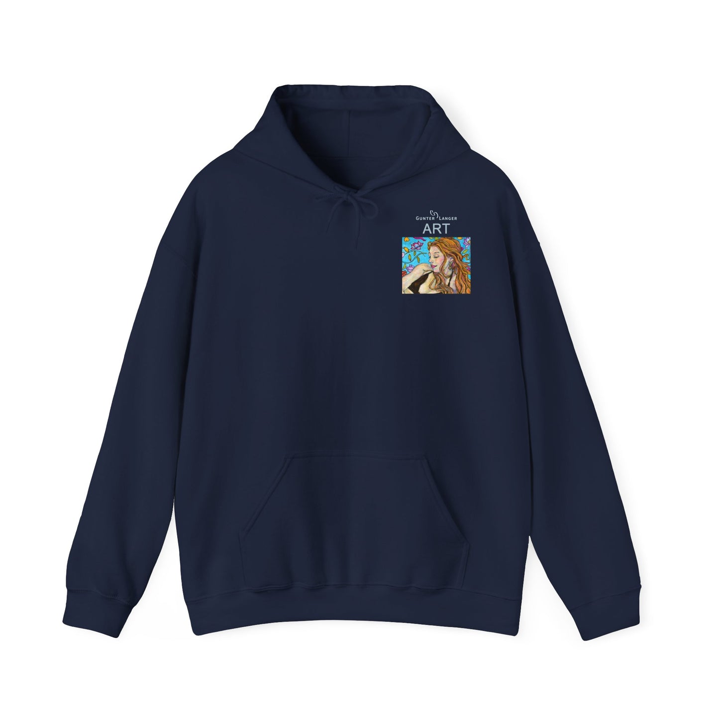 Unisex Heavy Blend™ Hooded Sweatshirt - Motiv: Front Ida, (Ausschnitt H 8,5 cm) & Rückseite Ida, H 42,5 cm