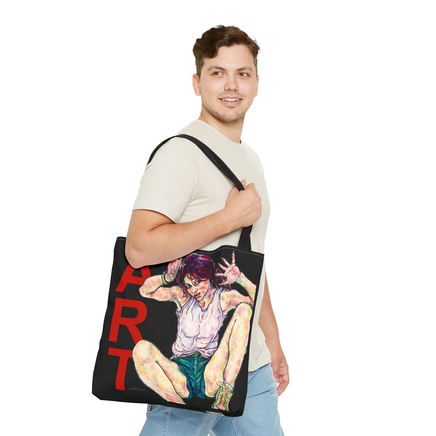 Tote Bag (AOP) - Motiv: Siegesgöttin, Schwarz