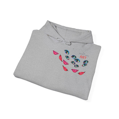 Unisex Heavy Blend™ Hooded Sweatshirt - Motiv: Frontseite Augen & Rückseite Freundinnen, (gerahmt, H 29 cm)