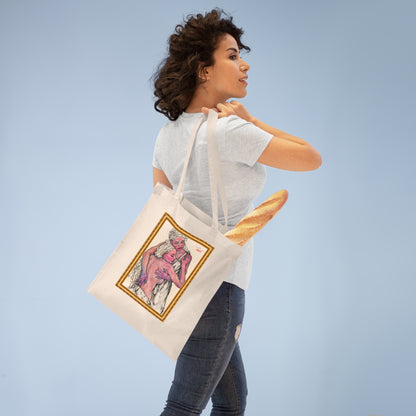 Tote Bag - Mutter und Tochter - Motiv: Zuflucht (gerahmt), einseitig bedruckt, H30,5 cm