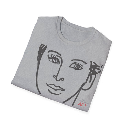 Unisex Softstyle T-Shirt - Motiv: Front Lars, H22,7 cm (Ausschnitt) & Rückseite Lars, H 49 cm (grau)