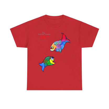 Unisex Heavy Cotton Tee - Motiv: Front Zwei Fische zueinander