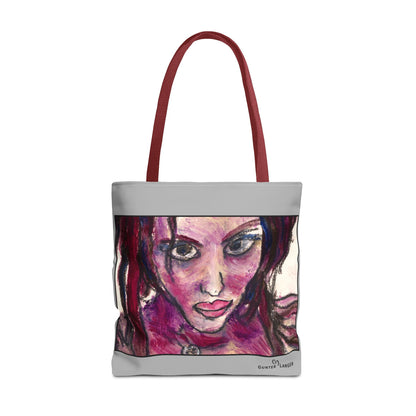 Tote Bag (AOP)- Motiv: Front Lola & Rückseite Lola, Grau