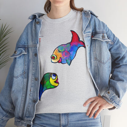 Unisex Heavy Cotton Tee - Motiv: Front Zwei Fische zueinander