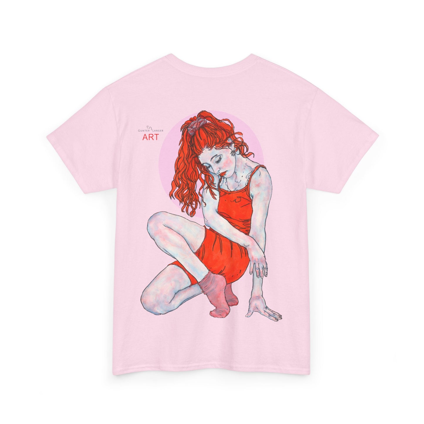 Unisex Heavy Cotton Tee - Motiv:  Front Julia, Ausschnitt & Rückseite Julia, H 49 cm, Aura, N-Label
