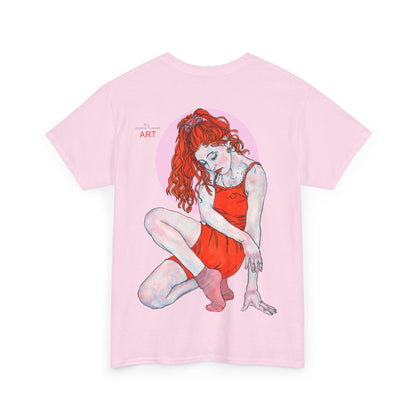 Unisex Heavy Cotton Tee - Motiv:  Front Julia, Ausschnitt & Rückseite Julia, H 49 cm, Aura, N-Label