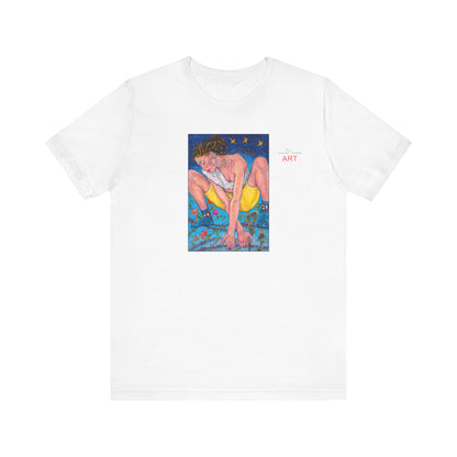 Unisex Jersey Short Sleeve Tee - Motiv: Front Alva, H 26 cm & Rückseite Alva, H 41 cm