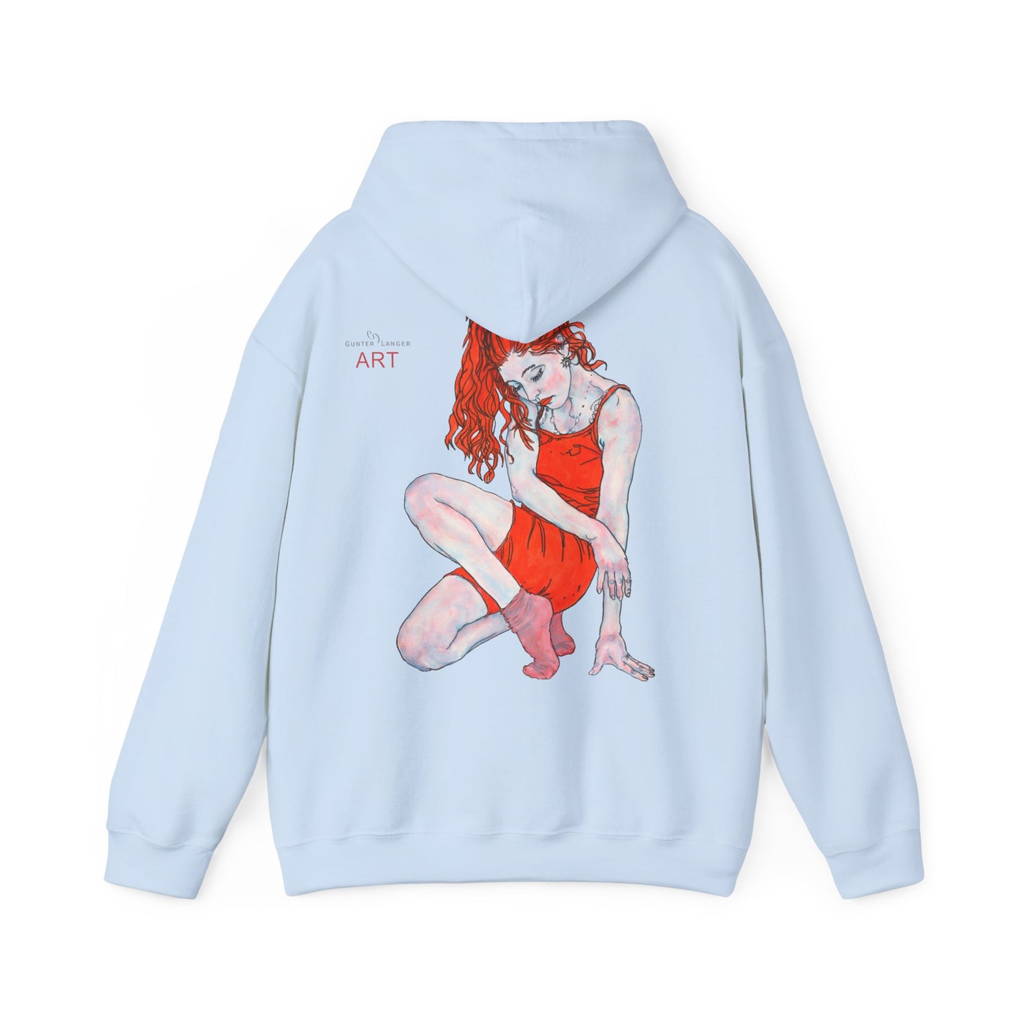 Unisex Heavy Blend™ Hooded Sweatshirt - Motiv: Front Julia (klein 16,5 cm) & Rückseite Julia, H 43 cm